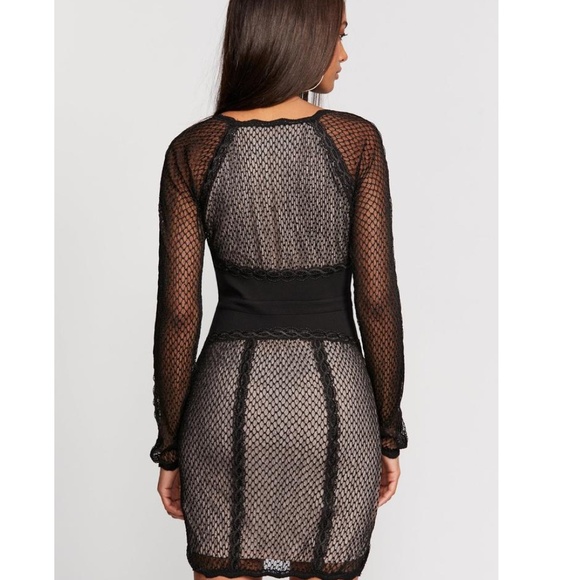 Free People Sheer Lace Illusion Long Sleeve Dress NWT - Picture 5 of 7